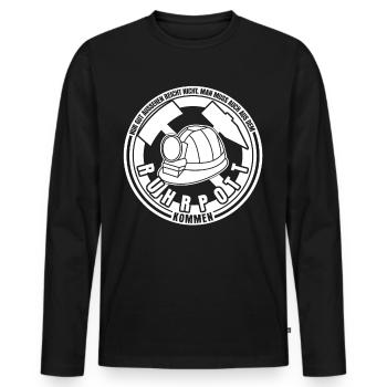 Ruhr Area Mining Saying Ruhrpott - Men's Premium Organic Long Sleeve Shirt - black - Front - Nico (187cm)