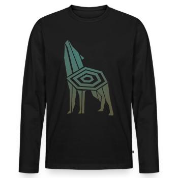 Wolf Odins Valhalla Wikinger Wölfe - Männer Premium Bio Langarmshirt - Schwarz - Vorne - Nico (187cm)