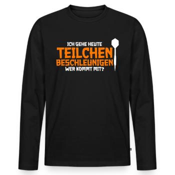 Dart Dartpfeil Dartpfeile Darts - Männer Premium Bio Langarmshirt - Schwarz - Vorne - Nico (187cm)