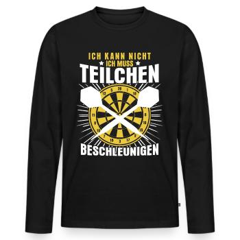 Dart Dartscheibe Dartpfeile Darts - Männer Premium Bio Langarmshirt - Schwarz - Vorne - Nico (187cm)