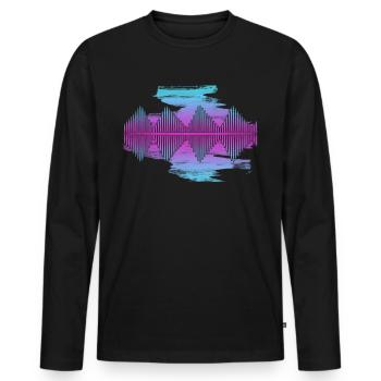 Synthesizer Waveform Synth Synthesizers - Männer Premium Bio Langarmshirt - Schwarz - Vorne - Nico (187cm)