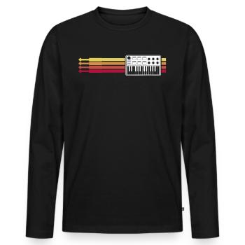 Synthétiseur Rétro Synthétiseurs Modulaires - T-shirt manches longues Premium bio Homme - noir - Devant - Nico (187cm)
