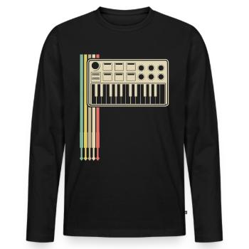 Synthétiseur Synthétiseurs modulaires analogiques - T-shirt manches longues Premium bio Homme - noir - Devant - Nico (187cm)