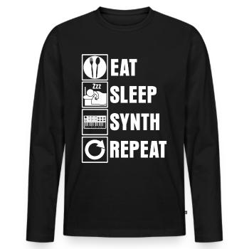 Synthétiseurs analogiques Synthétiseurs - T-shirt manches longues Premium bio Homme - noir - Devant - Nico (187cm)