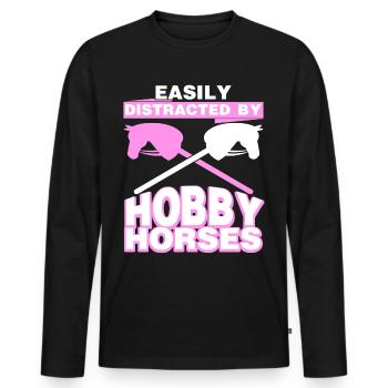 Cheval de loisir Horsing Hobbyhorse - T-shirt manches longues Premium bio Homme - noir - Devant - Nico (187cm)