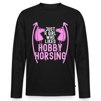 Steckenpferd Hobbyhorse Cheval de loisir - T-shirt manches longues Premium bio Homme - noir - Devant - Nico (187cm)