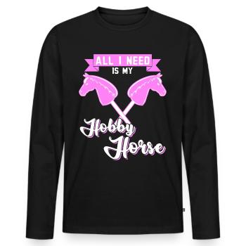 Hobby Horse Hobbyhorse - Men's Premium Organic Long Sleeve Shirt - black - Front - Nico (187cm)
