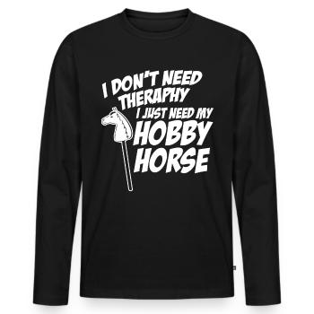 Cheval de loisir Cheval Disant Cheval de loisir - T-shirt manches longues Premium bio Homme - noir - Devant - Nico (187cm)