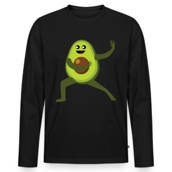 Qigong Qi Gong Avocado Chigong - Männer Premium Bio Langarmshirt - Schwarz - Vorne - Nico (187cm)