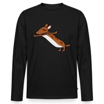 Qigong Qi Gong Chien Chigong - T-shirt manches longues Premium bio Homme - noir - Devant - Nico (187cm)