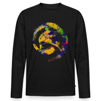 Qigong Qi Gong Karaté Chigong - T-shirt manches longues Premium bio Homme - noir - Devant - Nico (187cm)