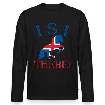 Icelandic horse Icelandic horses Icelanders - Men's Premium Organic Long Sleeve Shirt - black - Front - Nico (187cm)