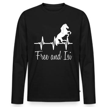 Icelandic Horse Icelandic Icelandic Horses - Men's Premium Organic Long Sleeve Shirt - black - Front - Nico (187cm)