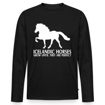 Islandpferd Perfektes Pferd Islandpferde - Männer Premium Bio Langarmshirt - Schwarz - Vorne - Nico (187cm)