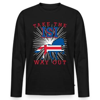 Icelandic Horse Icelandic Riding Icelandic Horses - Men's Premium Organic Long Sleeve Shirt - black - Front - Nico (187cm)