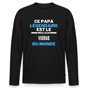 papa légendaire est le Meilleur VIERGE du monde - T-shirt manches longues Premium bio Homme - noir - Devant - Nico (187cm)