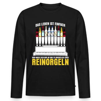 Achtarmig einen Reinorgeln Orgel Saufen - Männer Premium Bio Langarmshirt - Schwarz - Vorne - Nico (187cm)