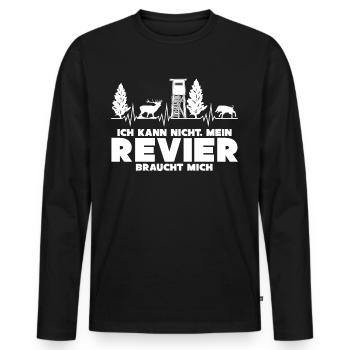 Jägerin Keiler Wildschwein Jagd Jäger - Männer Premium Bio Langarmshirt - Schwarz - Vorne - Nico (187cm)
