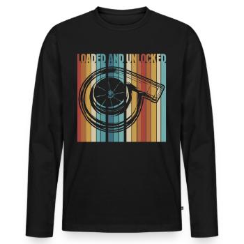 Displacement Tuner Turbocharger Tuning - Men's Premium Organic Long Sleeve Shirt - black - Front - Nico (187cm)