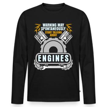 Displacement Tuner Engine Fine Tuning - Men's Premium Organic Long Sleeve Shirt - black - Front - Nico (187cm)