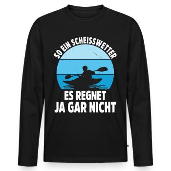 Kajak Geschenkidee Kanu Paddeln Kajakfahren - Männer Premium Bio Langarmshirt - Schwarz - Vorne - Nico (187cm)