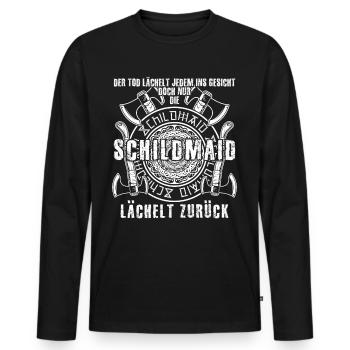 Schildmaid Wikinger Mythologie Berserker - Männer Premium Bio Langarmshirt - Schwarz - Vorne - Nico (187cm)