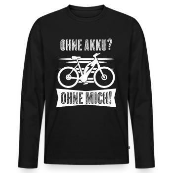 EBike elektrisches Fahrrad Akku E-Bike - Männer Premium Bio Langarmshirt - Schwarz - Vorne - Nico (187cm)