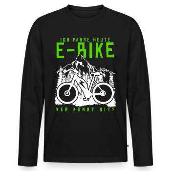 EBike Spruch elektrisches Fahrrad E-Bike - Männer Premium Bio Langarmshirt - Schwarz - Vorne - Nico (187cm)