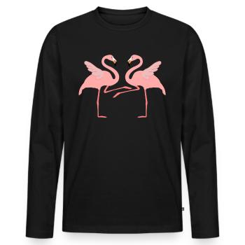 Boogie Woogie Flamingos Tanzen Swing - Männer Premium Bio Langarmshirt - Schwarz - Vorne - Nico (187cm)