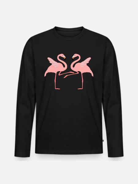 Boogie Woogie Flamingos Dancing Swing - Men's Premium Organic Long Sleeve Shirt - black