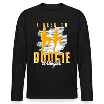 Boogie Woogie Dance Boogie-Woogie Swing - Men's Premium Organic Long Sleeve Shirt - black - Front - Nico (187cm)