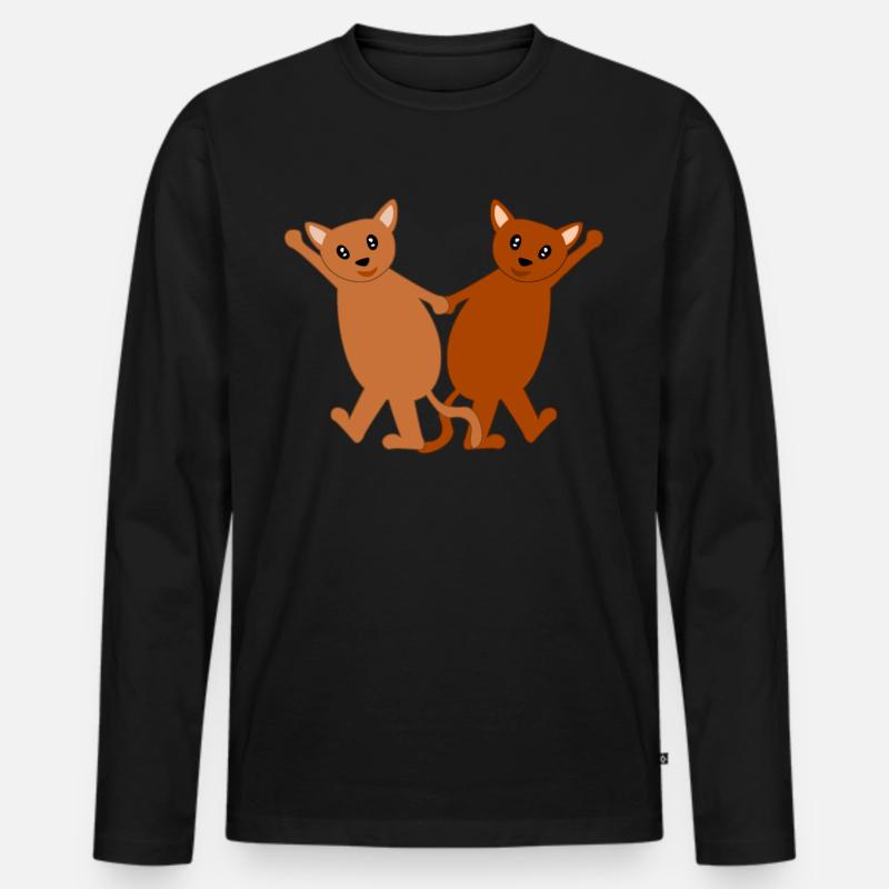 Boogie Woogie Katzen Boogie-Woogie Swing - Männer Premium Bio Langarmshirt - Schwarz