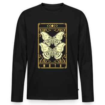 Papillon de nuit Tarot Motten Occult Motte Goth - T-shirt manches longues Premium bio Homme - noir - Devant - Nico (187cm)