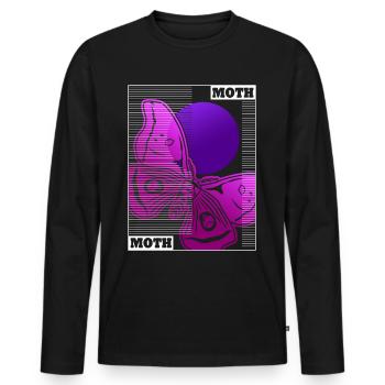 Moth Vaporwave Motten Motte Occulte Goth - T-shirt manches longues Premium bio Homme - noir - Devant - Nico (187cm)
