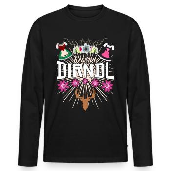 Dirndl Ersatz Reserve Trachtenkleid - Männer Premium Bio Langarmshirt - Schwarz - Vorne - Nico (187cm)