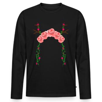 Dirndl Kopfschmuck Trachtenkleid - Männer Premium Bio Langarmshirt - Schwarz - Vorne - Nico (187cm)
