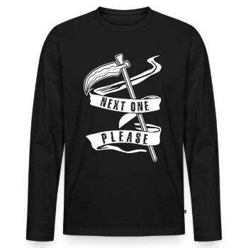Sensenmann Next one Please Grim Reaper - Männer Premium Bio Langarmshirt - Schwarz - Vorne - Nico (187cm)