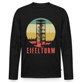 Eifel Eifeler Eifelturm Berge Eifler - Männer Premium Bio Langarmshirt - Schwarz - Vorne - Nico (187cm)