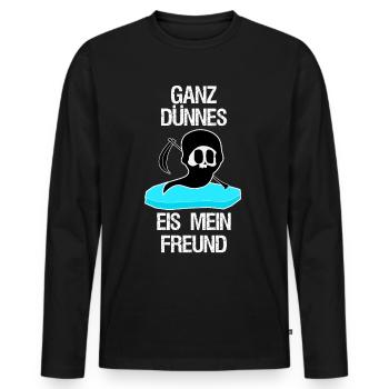 Sensenmann Ganz dünnes Eis Grim Reaper - Männer Premium Bio Langarmshirt - Schwarz - Vorne - Nico (187cm)
