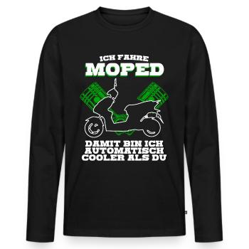 Mofa Motoroller Mopet Mofafahrer Moped - Männer Premium Bio Langarmshirt - Schwarz - Vorne - Nico (187cm)