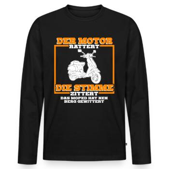 Mofa Mopet Mofafahrer Motoroller Moped - Männer Premium Bio Langarmshirt - Schwarz - Vorne - Nico (187cm)