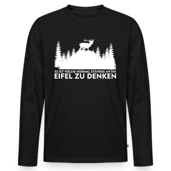 Eifel Eifeler Wandern Berge Eifler - Männer Premium Bio Langarmshirt - Schwarz - Vorne - Nico (187cm)