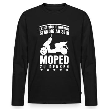 Mofa Mopedfahrer Motoroller Moped Mopet - Männer Premium Bio Langarmshirt - Schwarz - Vorne - Nico (187cm)