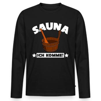 Sauna Saunisten Saunist Spruch Saunieren - Männer Premium Bio Langarmshirt - Schwarz - Vorne - Nico (187cm)