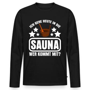Sauna Saunist Saunameister Saunieren - Männer Premium Bio Langarmshirt - Schwarz - Vorne - Nico (187cm)