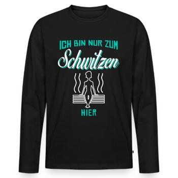 Sauna Schwitzen Saunist Saunieren - Männer Premium Bio Langarmshirt - Schwarz - Vorne - Nico (187cm)