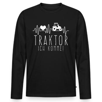 Landmaschinenmechaniker Gülle Traktor - Männer Premium Bio Langarmshirt - Schwarz - Vorne - Nico (187cm)
