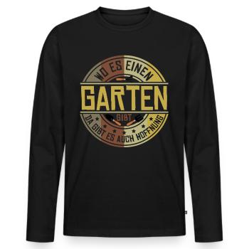 Gärtner Gartenbau Galabauer Galabau - Männer Premium Bio Langarmshirt - Schwarz - Vorne - Nico (187cm)