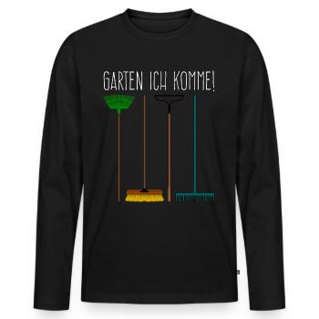 Galabauer Gärtner Gartenbau Galabau - Männer Premium Bio Langarmshirt - Schwarz - Vorne - Nico (187cm)