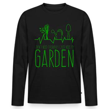 Galabauer Gardener Thérapie Horticulture - T-shirt manches longues Premium bio Homme - noir - Devant - Nico (187cm)